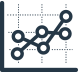 Ein Icon, das vereinfacht eine Grafik mit aufsteigender Kurve darstellt.